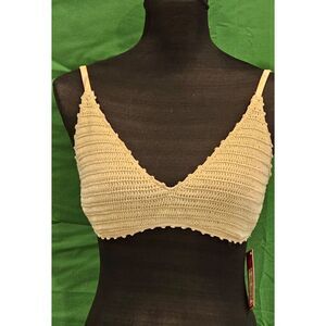 Crochet Bralette Bikini Adjustable Strap Swim Top Sz L(8-10)